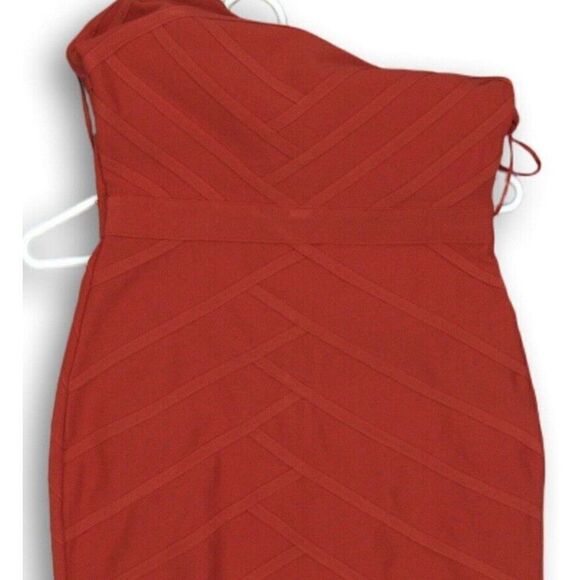 Ario Collection Red Strapless Back Zipp Bodycon Size medium - Picture 2 of 15